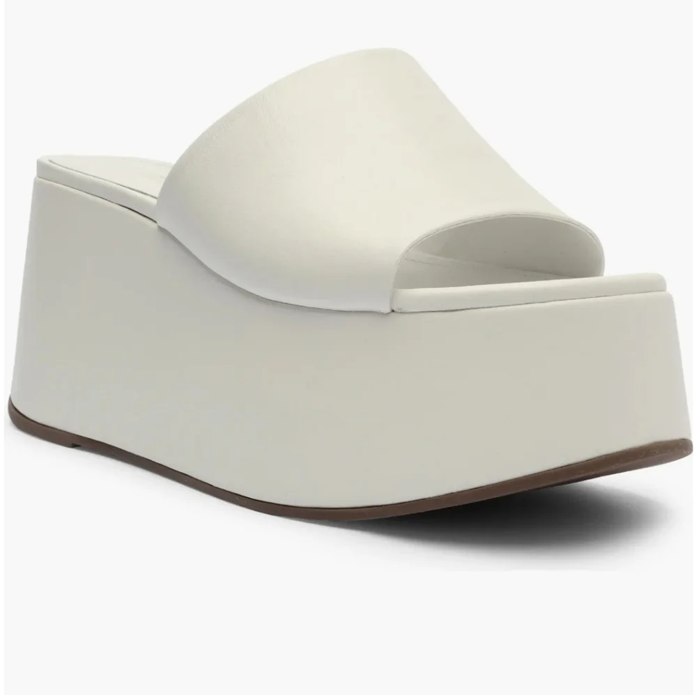 SCHUTZ White Platform Slide Mule